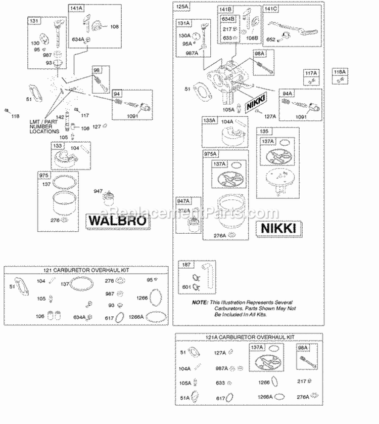 Carburetor Kit - Carburetor Overhaul Diagram and Parts List for 31A607-0026-G1  Briggs and Stratton Engine